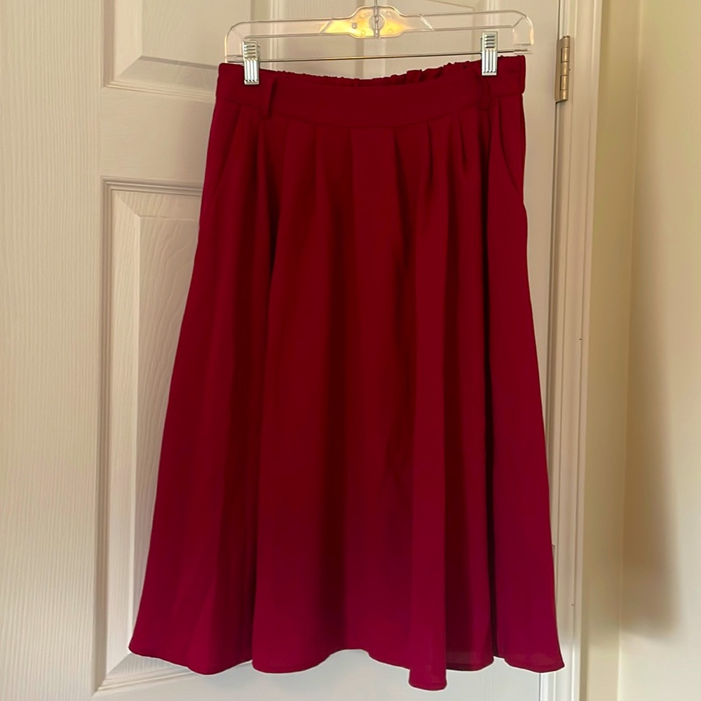 ModCloth Brand Berry Midi Skirt